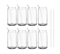 Greensen Tazze di Vetro con Cannucce Reusibili Bicchieri da Bere con Coperchi Borosilicati Vetro per il Succo di caffè Dell'ufficio Bar per la Casa