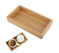 Greensen Vassoio da Portata in bambù, Vassoio Rettangolare con Manico in Legno Vassoio in Legno Vassoi in bambù per Colazione tè Tavolino Vassoio Decorativo Maggiordomo Ottomano(19,2 * 10,2 * 3 cm)
