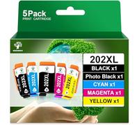 GREENSKY 202XL Compatibile per Cartucce Epson 202 XL Multipack per Cartucce Epson XP 6100 per Cartucce Epson XP 6000 per Epson Expression Premium XP-6100 XP-6105 XP-6000 XP-6005 XP-6001 (5-Pack)
