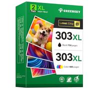 GREENSKY 303XL Compatibili con Cartucce HP 303 Nero e Colore per Cartuccia HP 303 XL per HP Envy Photo 6230 7830 6232 6230 6220 7130 7134 6234 6255 6258 6552 7120 7800 7900 Tango X (1 Nero, 1 Colore)