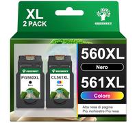 GREENSKY 560 561 XL Sostituzione per Cartucce Canon 560 561 XL per Canon Pixma TS7450i TS5350i TS7450 TS5350 TS5350a TS5351 TS5351i TS5351a TS7451 TS7451a TS5352 PG-560XL CL-561XL (1 Nero, 1 Colore)