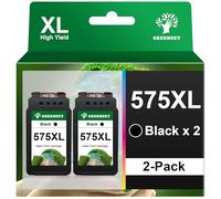 GREENSKY 575XL PG-575XL Cartuccia di Ricambio per Canon 575 Nero e Canon 575 XL PG 575 PG575XL per Canon PIXMA TS3550i TR4755i TR4756i TS3750i TS3751i TS3551i TR4750i TR4751i (2 Nero)