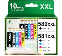 GREENSKY 580 581 multipack xxl Compatible Ink Cartridges for cartouche canon 580 581 per Pixma TS705a TR8550 TS8350 TS8351 TS8352 TS6350 TS6350a TS6150 TS6351a (10-Pack)