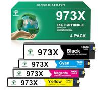 GREENSKY 973X Compatibile per HP 973 per Cartucce HP 973X Multipack per Stampante HP Pagewide Pro 477dw 452dw 477dn 452dn 577dw 577z 552dw Managed MFP P55250dw (4-Pack)