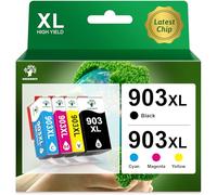 GREENSKY Cartucce 903 XL Compatibile cartuccie per HP 903 XL Multipack 903XL Cartucce per HP Officejet 6950 6960 Officejet Pro 6960 6970 All-in-One Stampante (Nero, Ciano, Giallo, Magenta, 4-Pack)