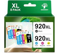 GREENSKY Cartucce 920XL Compatibile per HP 920XL per Cartucce HP 920 XL Multipack per Stampante HP Officejet 6500A 6500 7500A 7500 7000 6000 (2 Nero 2 Ciano 2 Magenta 2 Giallo)