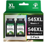 GREENSKY Compatibile Cartucce d'inchiostro Sostituzione per Cartucce Canon 545 546 XL per Canon Pixma MG2550 MG2550S TR4550 TS3150 TS3151 MX495 MG3050 MG3051 MG2950 iP2850 TS3350(1 Nero, 1 Tri-Colore)