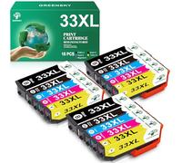 GREENSKY Compatibili Cartucce d'inchiostro Epson 33 XL 33XL Cartuccia Per Epson Expression Premium XP-530 XP-640 XP-900 XP-630 XP-540 XP-830 XP-7100 XP-635 Stampante(15 Pack)