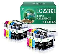 GREENSKY LC223XL Cartucce d'inchiostro Compatibile per Brother LC223 LC223 XL per Brother MFC J5320DW J4420DW J4620DW J480DW J5620DW J5625DW J4625DW DCP J4120DW DCP J562DW (10 Pezzi)