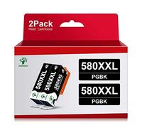 GREENSKY PGI-580XL Nero Cartucce Sostituzione per Canon 580 PGI-580 PGI580 Cartucce, Compatibile per Canon TS6150 TR8550 TS6250 TS8250 TS8150 TR7550 TS8251 TS9550 TS9150 TS6151 TS8151 (2 Nero-PGBK)