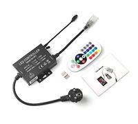 GreenSun Controller Bluetooth RF Controller per striscia luminosa LED, 24 tasti, telecomando con telecomando per strisce LED, controllo da 220 V, alimentatore di rete EU per striscia LED RGB da 50 m