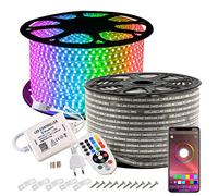 GreenSun LED Lighting Striscia LED RGB 10M Strisce Luminose con Controller Bluetooth IP65 Impermeabile Decorazioni per Feste, Natale e Giardino