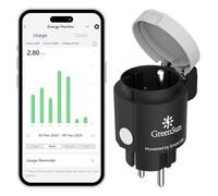 GreenSun Presa collegata - Presa esterna impermeabile 16A tipo E programmatore presa elettrica collegata Alexa presa programmabile presa contatore di energia controllo APP Smart Life 2,4GHz IP44