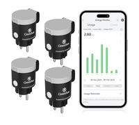 GreenSun Presa Smart Esterno - 4PCS Smart Life APP Telecomando Temporizzata Programmabile 16A Misuratore Di Consumo Elettrico Prese WIFI Compatibile con Alexa/Google Home IP44 Impermeabile