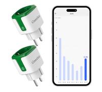 GreenSun Presa Smart WiFi - Presa Intelligente 2PCS con Monitoraggio Energetico Telecomando Smart Life App, Timer, Controllo Vocale Compatibilità con Alexa & Google Home 16A 2,4GHz