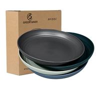 Greentainer Piatto 4 pezzi 22,3 cm Piatto da pranzo per camper, festa, picnic, campeggio, sano. Piatto in plastica infrangibile, sicuro e leggero per bambini e adulti/Adatto al microonde e lavabile in