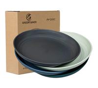 Greentainer Piatto da portata da 4 pezzi, 19.8 cm, per pizza, pasta, pane, jausea, insalata, stoviglie sane, indistruttibili, in polipropilene, microonde e lavabile in lavastoviglie, sicuro e leggero