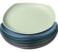 Greentainer Piatto grande da 6 piatti piani da 22,3 cm, per barbecue, feste, picnic, campeggio, infrangibile, in polipropilene, per bambini e adulti, piatto in plastica leggero, lavabile in