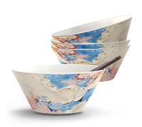 Greentainer Set di 4 ciotole grandi per insalata con forchetta e cucchiaio, ciotole per patatine, caramelle, snack, ciotola da portata in plastica, senza melamina, impilabile