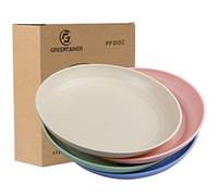Greentainer Set di 4 piatti da 19,8 cm in plastica, sani e infrangibili, piatti da dessert per bambini e adulti, leggeri e senza BPA, lavabili in lavastoviglie