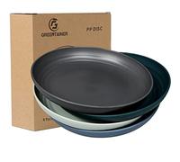 Greentainer Set di 4 piatti piani da 25,4 cm, piatti piani da 25,4 cm, realizzati in polipropilene, infrangibili e leggeri, adatti al microonde e alla lavastoviglie