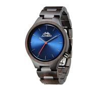 GREENTREEN Orologio in legno da uomo con movimento al quarzo giapponese: orologio da polso analogico in legno per uomini - casual e retrò orologio da uomo per tutti i giorni - per minimalisti e amanti
