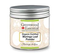 Greenwood Essential Pura polvere di foglie di moringa (Moringa oleifera) biologica certificata al 100% di grado terapeutico naturale, 200 g