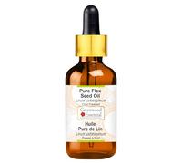 Greenwood Essential Puro Olio di Semi di Lino (Linum usitatissimum) con contagocce in vetro spremuto a freddo 50ml (1.69 oz)