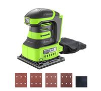 Greenworks 24 V Cordless 1/4 Quarter Sheet Sander Tool Only, 11,000 OPM Sander with Dust Collection Bag and Sandpaper