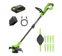 Greenworks 24V Tagliaseta Brushless Gen2 2-in-1 (30 cm) - Altezza regolabile, batteria 2,0 Ah, caricabatterie, 10 lame plastiche - ST3002