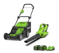 Greenworks 40V Kit Tagliaerba 41 cm + Soffiatore 280 km/h (con batteria)