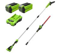 GREENWORKS POTATORE E TAGLIASIEPE GD40PSH CON 2 BATTERIE 2AH E CARICATORE