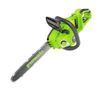 Greenworks 48V (24V x 2) Motosega a Batteria con Motore Brushless, Lunghezza Barra 14-Pollice (35 cm),Velocità Catena 20m/s, 3,7kg, SENZA 2 Batterie 24V e Caricabatterie, Garanzia 3 Anni- GD24X2CS36