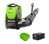 Greenworks Axial GD60BPB - Soffiatore a batteria (ioni di litio 60 V, 260 km/h, flusso d'aria, flusso d'aria 1050 m³/h, con batteria da 4 Ah e caricatore)