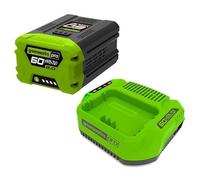 Greenworks Batteria da 60 V 2 Ah e Caricabatterie Universale GSK60B2, Li-Ion 60 V 2 Ah, Output 120W 2 A, Adatto a Tutti gli Attrezzi e Batterie Greenworks della Serie da 60 V