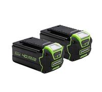 Greenworks Batterie 40V 4Ah - Set da 2, Potenti Batterie agli Ioni di Litio per Tutti gli Attrezzi da Giardino ed Elettroutensili Greenworks 40V, Indicatore LED di Ricarica, Garanzia 2 Anni - G40BK4X