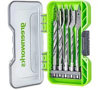 Greenworks Bit di avvitamento per trapano (set completo da 11 bit con laccatura argentata e bianca, punte elicoidali per legno da 4mm a 25mm adatte a tutti i trapani e avvitatori a batteria)