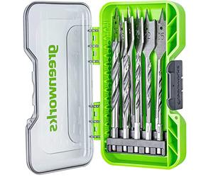 Greenworks Bit di avvitamento per trapano (set completo da 11 bit con laccatura argentata e bianca, punte elicoidali per legno da 4mm a 25mm adatte a tutti i trapani e avvitatori a batteria)