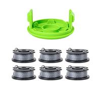 Greenworks Bobine per decespugliatore a Filo Singolo da 0,2 cm (Confezione da 6) + Copertura per Bobina di Ricambio, Grigio