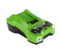 Greenworks Caricabatterie 24V 2A, Adatto alle Batterie da 24V Greenworks G24B2 e G24B4, Caricabatteria Originale Greenworks, Installazione a Muro + Indicatore LED di Ricarica, Garanzia 3 Anni - G24C