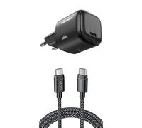 Greenworks Caricatore USB C 30W,ricarica rapida -AP030EA + 100W 1M Cavo Type C PD 2.0, Compatibile con MacBook Pro/Air, iPad Pro, Galaxy S24/23, iPhone, Pixel e altro ancora, Garanzia 3 Anni -ACB1CCA