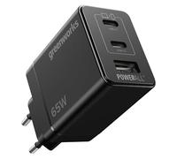 Greenworks Caricatore USB C rapido 65W Pod a 3 Porte PPS, Alimentatore Compatto USB C per MacBook PRO/Air, iPad PRO, Galaxy S20, dell XPS 13, Note 20, iPhone 17 Pro Max/16, Garanzia 3 Anni -AP065EA