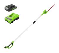 Greenworks G24PH51K2 Tagliasiepi ad Asta a Batteria con Albero Divisibile, Lame 51cm a Doppia Azione, Taglia Fino a 18mm, Testa Rotante a 125°, 1500spm, Batteria 24V e Caricabatterie, Garanzia 3 Anni