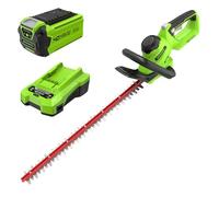 Greenworks G40HT61K2 Tagliasiepi a Batteria, Lame a Doppia Azione da 61cm, Taglia Rami e Steli Fino a 27mm di Spessore, 3000spm, Batteria 40V 2Ah e Caricabatterie, Garanzia 3 Anni