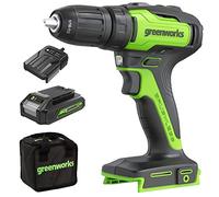 Greenworks GD24DD35K2 Trapano Avvitatore a Batteria con Motore Brushless, 0-1450 giri/min., 2 Marce, 35Nm di Coppia, Batteria 24V 2Ah e Caricabatterie, Borsa, Garanzia 3 Anni