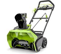 Greenworks GD40ST Spazzaneve a Batteria con Motore Brushless, Monostadio, Ampiezza d'Azione 51cm, Profondità d'Azione 30cm, 1900 giri/min., Camino Girevole a 180°, SENZA Batteria 40V e Caricabatterie