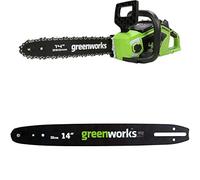 Greenworks Motosega a Batteria con Motore Brushless, Lunghezza Barra 14-Pollice (35 cm), SENZA Batteria 40V e Caricabatterie + Greenworks 35cm Barra