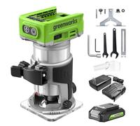 Greenworks Router da 24 V senza fili, con motore brushless a velocità variabile, con batteria da 2 Ah e caricabatterie