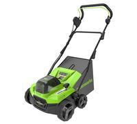 Greenworks Scarificatore Rastrello Arieggiatore a Batteria, Motore Brushless, 3100giri/min., Larghezza 38cm,5 Profondità, Collettore 45l,SENZA Batteria 40V e Caricabatterie,Garanzia 3 Anni GD40SC38II
