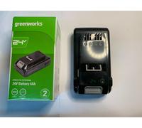 Greenworks Batteria 24V e Power Bank Tipo C per Tutti gli Attrezzi da Giardino ed Elettroutensili da 24V, Potente Batteria agli Ioni di Litio, Ricarica Rapida, Garanzia 2 Anni - G24B4+